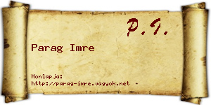 Parag Imre névjegykártya